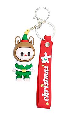 Labubu Christmas Santa Claus Silicone Keychain