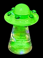 Uranium Green Borosilicate Glass UFO Figurine