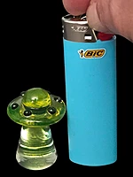 Uranium Green Borosilicate Glass UFO Figurine