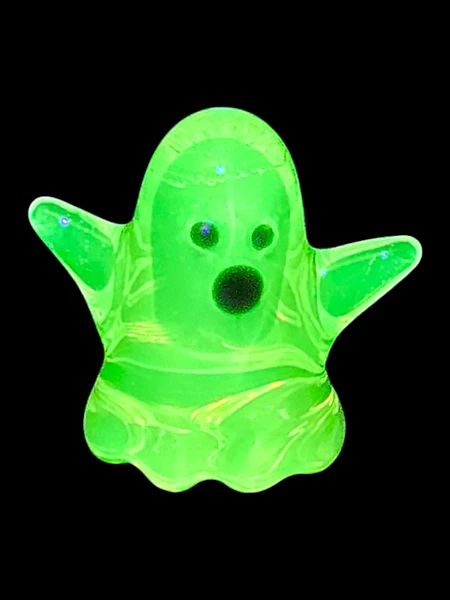 Uranium Green Borosilicate Glass Ghost Figurine