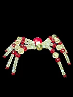 Handmade Uranium Glass Spider Figurine with Red Beads