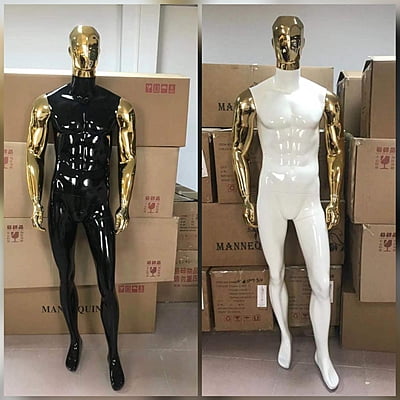 Full Fibreglass Two Tone Box Head Design Male Mannequin Full Fibreglass Two Tone Box Head Design Male Mannequin