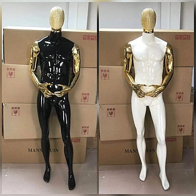 Full Fibreglass Stone Pebble Face Two Tone Male Mannequin Full Fibreglass Stone Pebble Face Two Tone Male Mannequin