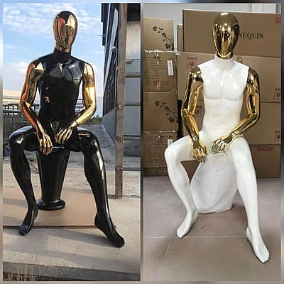 Full Fibreglass Two Tone Seated Male Mannequin Full Fibreglass Two Tone Seated Male Mannequin