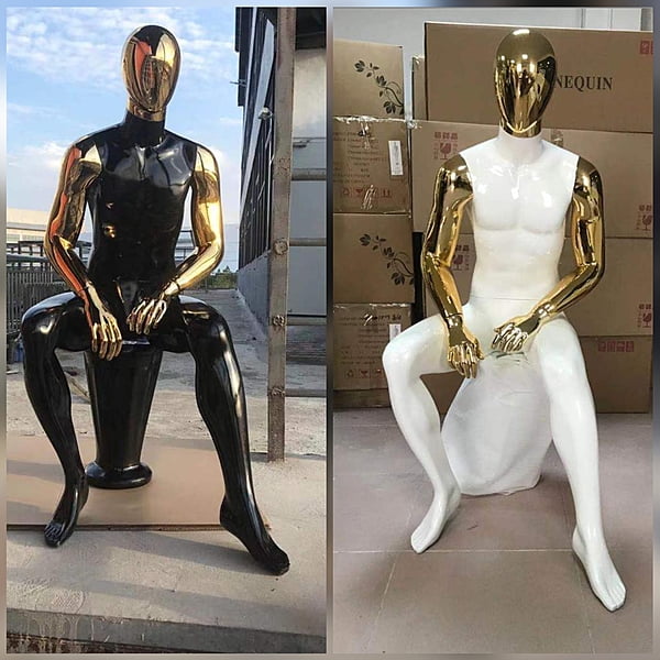 Full Fibreglass Two Tone Seated Male Mannequin Full Fibreglass Two Tone Seated Male Mannequin