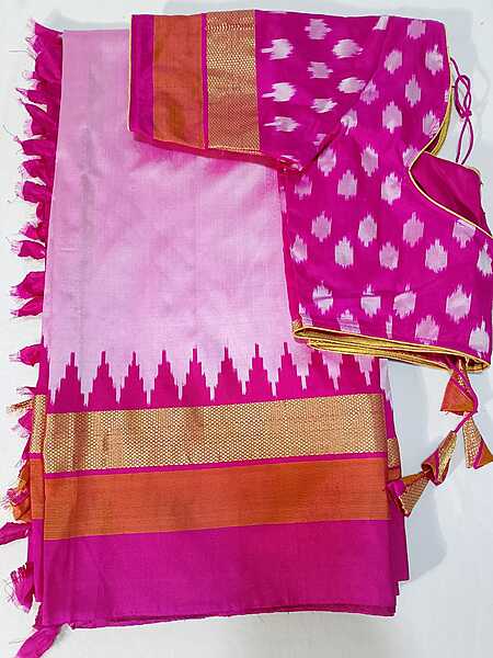 J454: Ready To Ship Beautiful Pure Ikkat Saree With Stitched Blouse J454: Ready To Ship Beautiful Pure Ikkat Saree With Stitched Blouse
