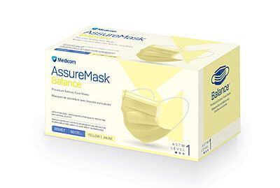 Medicom AssureMask Balance - Level 1 ,2 , 3 - Box of 50 *Yellow* Medicom AssureMask Balance - Level 1 ,2 , 3 - Box of 50 *Yellow*
