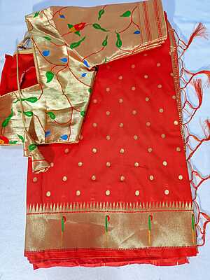 J426: Ready To Ship Beautiful Paithani Saree With Stitched Blouse
