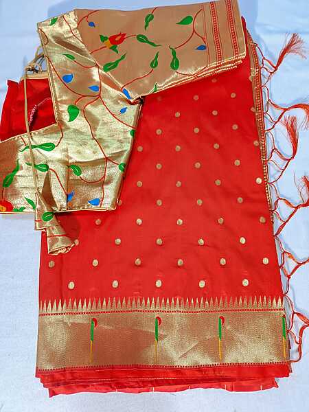 J426: Ready To Ship Beautiful Paithani Saree With Stitched Blouse
