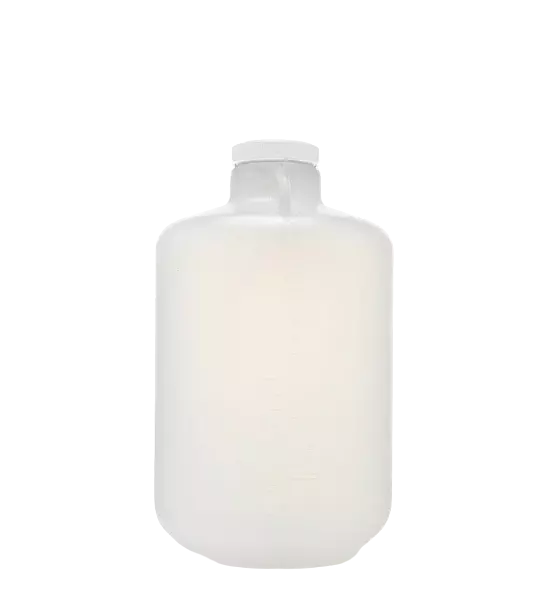 EZLabpure™ 20 L Round Carboy, PP, Wide Mouth with White Cap, 1/EA