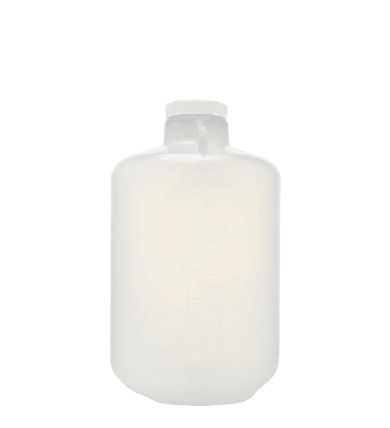 EZLabpure™ 20 L Round Carboy, PP, Wide Mouth with White Cap, 1/EA