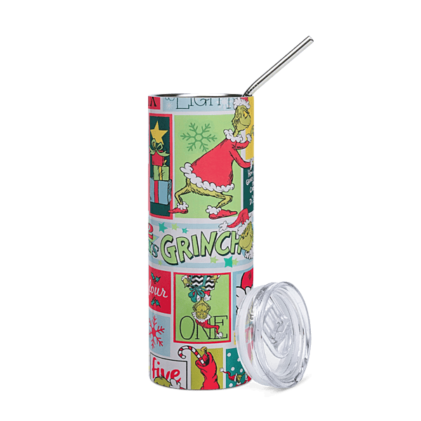 12 Days of Grinchmas Skinny Tumbler – Dr. Seuss Christmas Holiday Drinkware