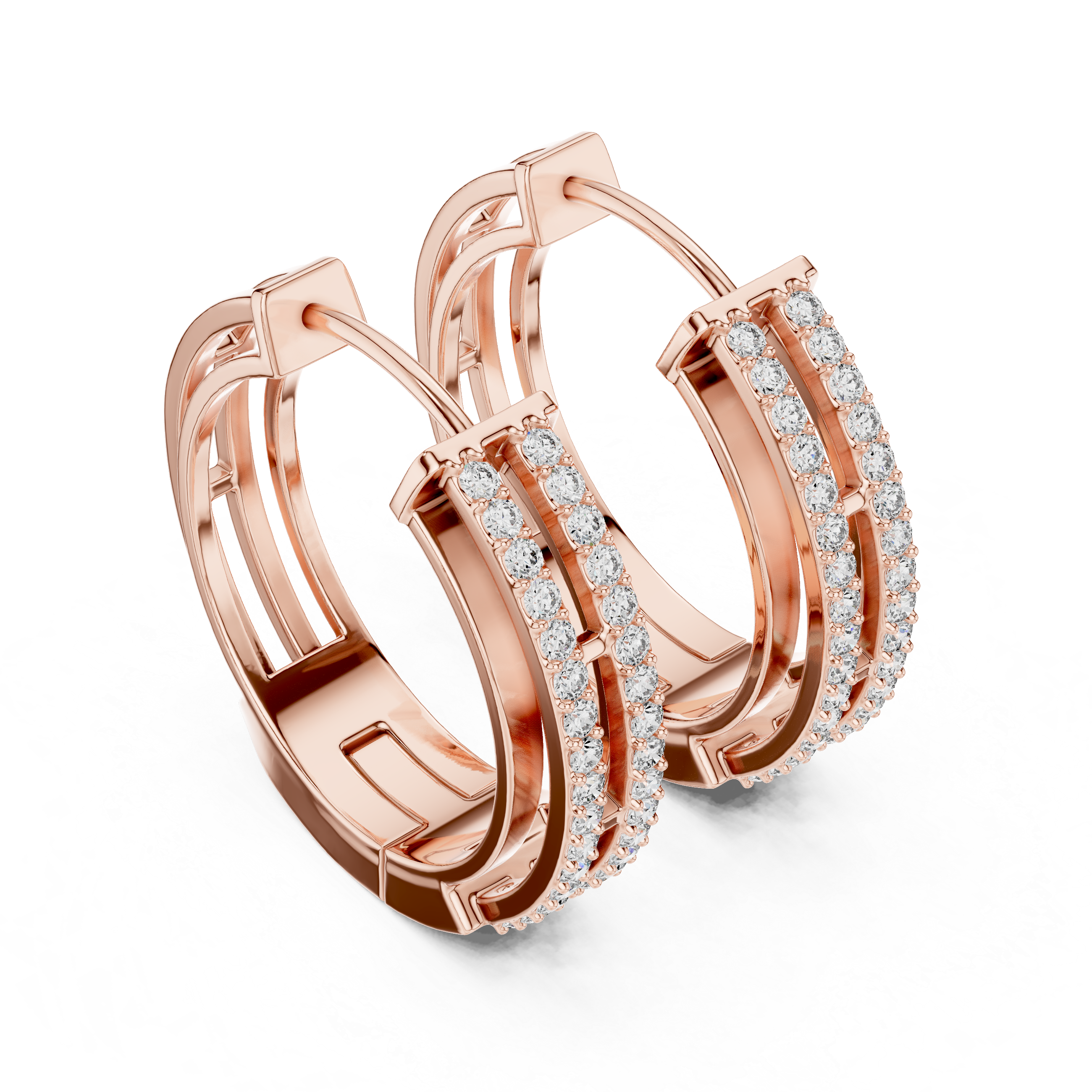Multi strand pave hoops