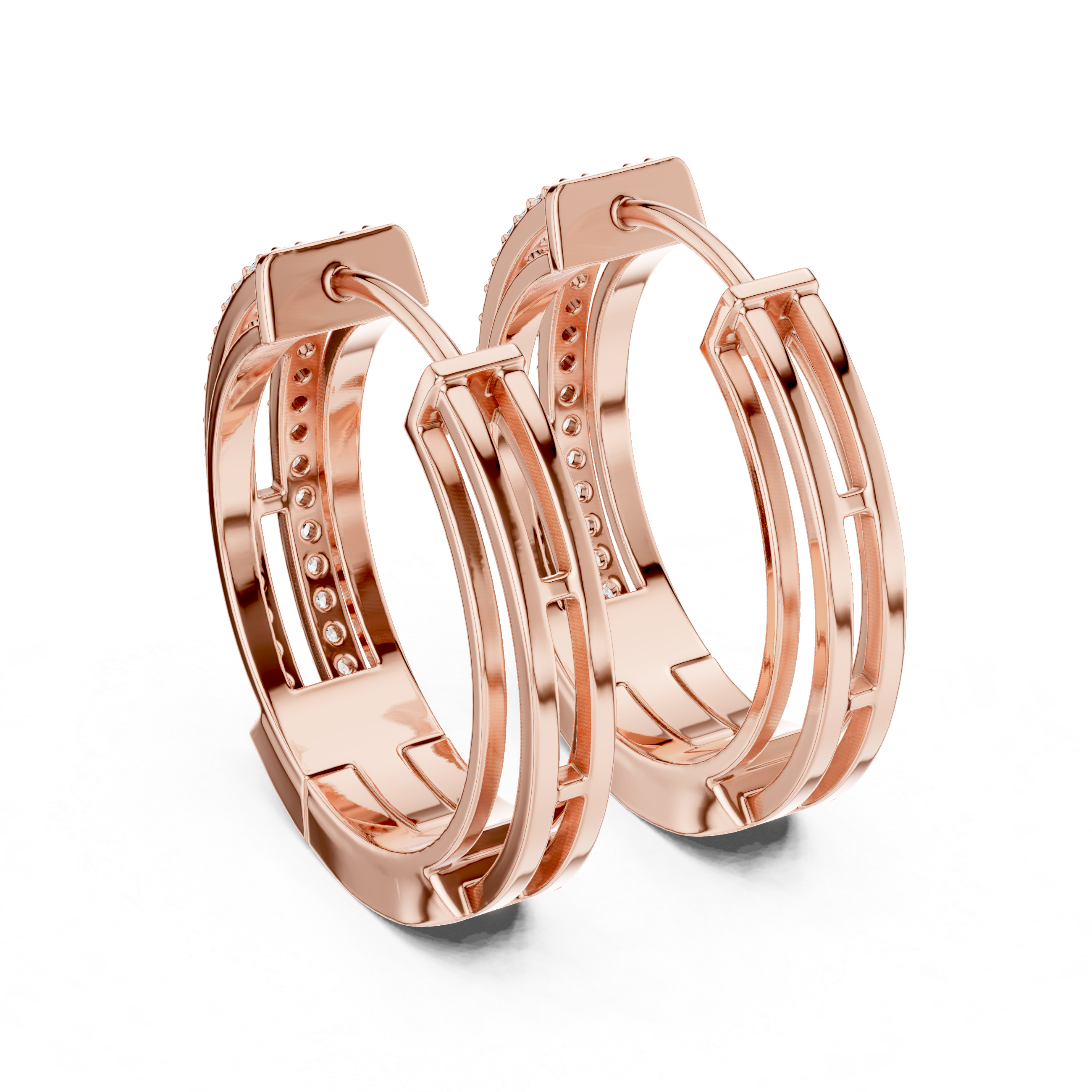 Multi strand pave hoops