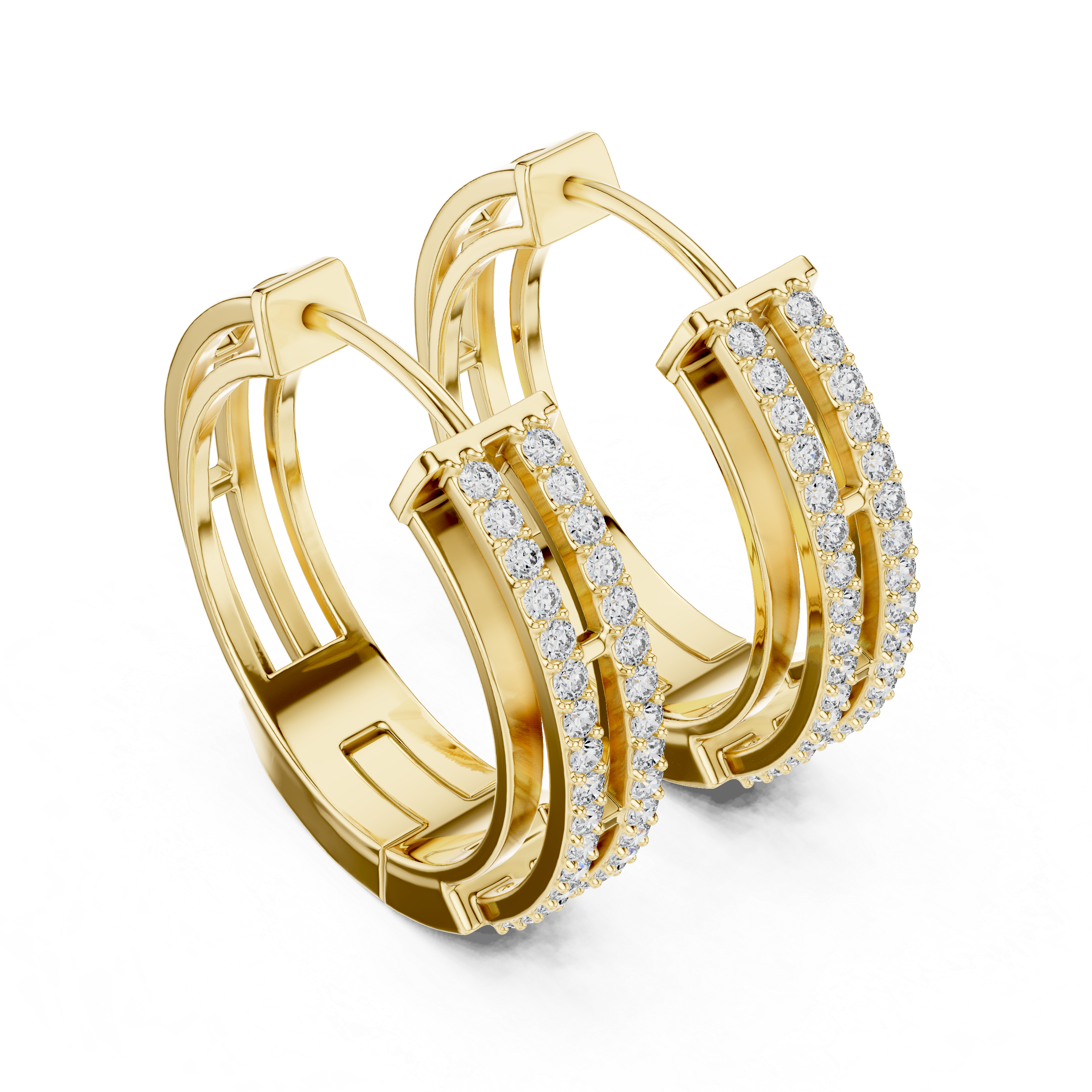 Multi strand pave hoops