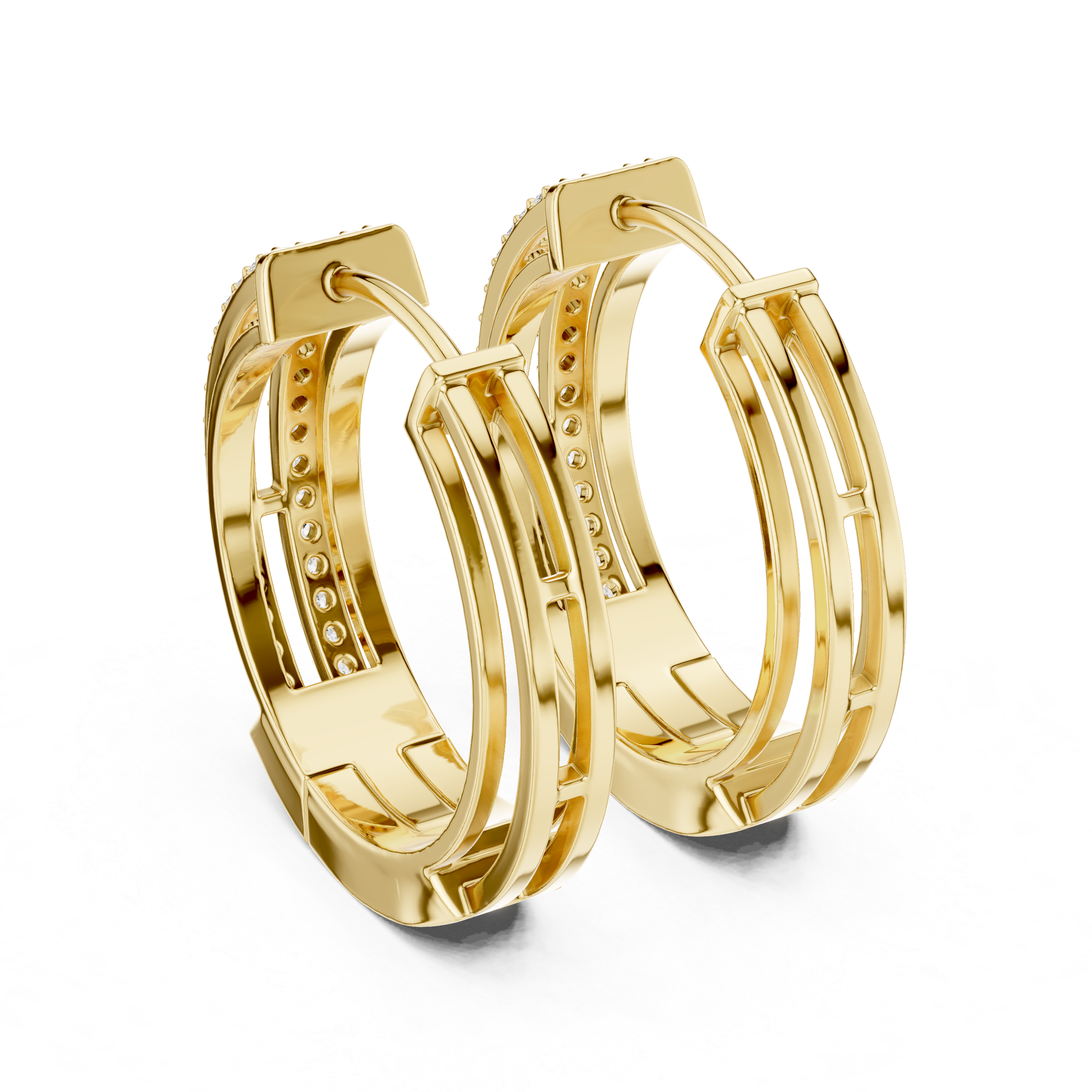Multi strand pave hoops
