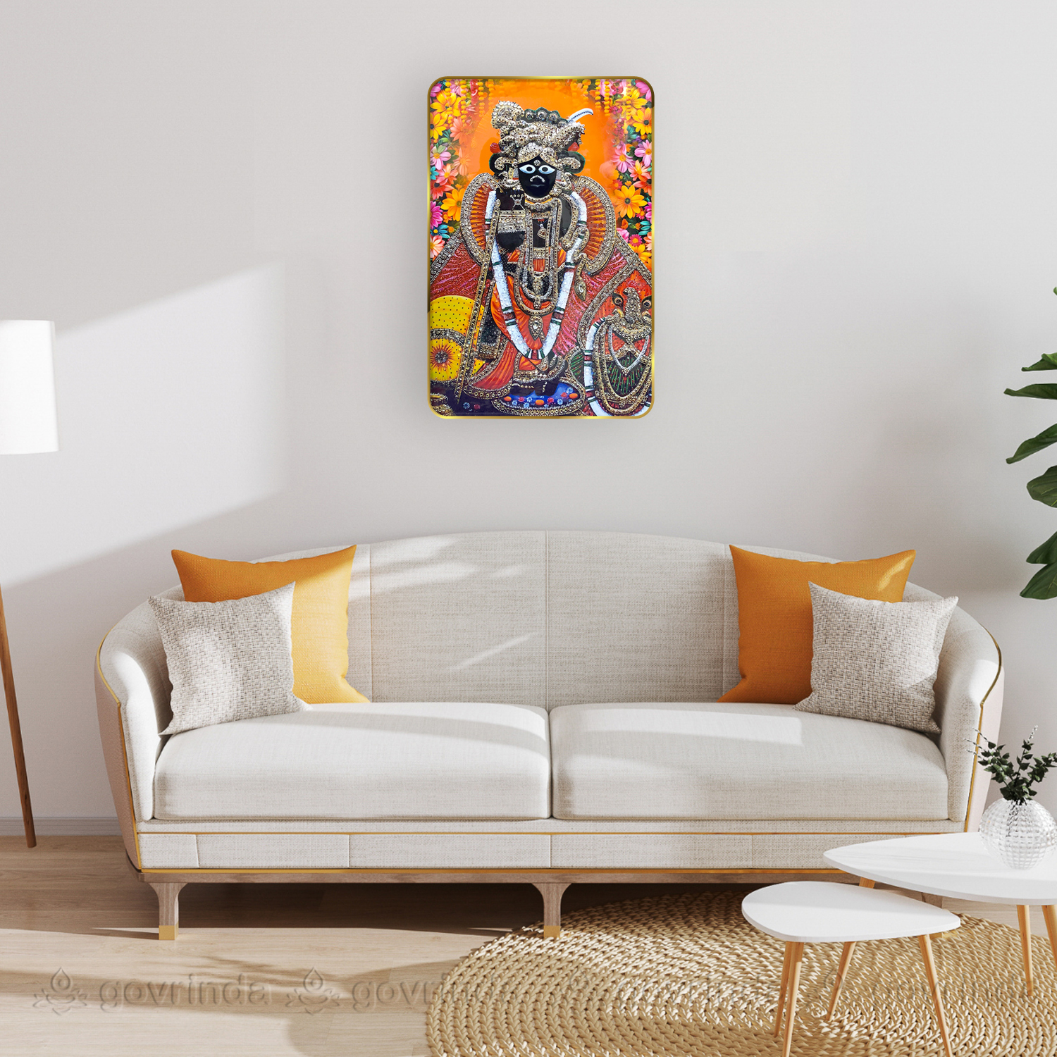 Banke Bihari Ji Wall Painting (12x18 inch)