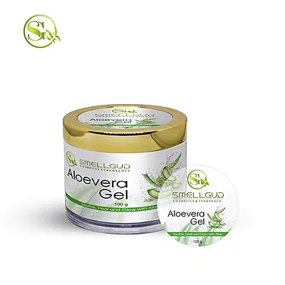 100% Organic Aloe Vera Gel For Face, With Natural Aloe Vera & Vitamin E For Skin And Hair 100 gm
