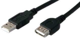 ADDON USB 2.0 A Male-Female Extension Cable, 6in, Black (USBEXTAA6INB)