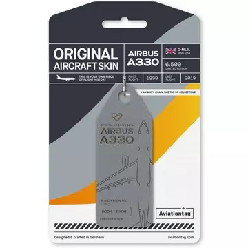 Aviationtag Airbus A330 - G-MLJL - Grey