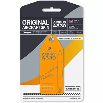 Aviationtag Airbus A330 - G-MLJL - Yellow