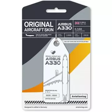 Aviationtag Airbus A330 - G-MLJL - White