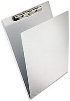 SAUNDERS Aluminum Clipboard w/Writing plate, 3/8" Capacity, Holds 8 1/2 x 12, Silver (Case of 4)