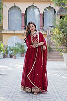 P617: Beautiful Designer Georgette Frock With Duppata