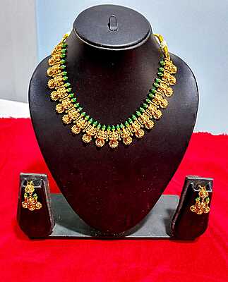 D144: Ready To Ship Beautiful Lakshmi Devi Necklace Set