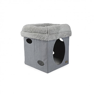 Lambswool 2 in 1 Cat Castle - Grey Lambswool 2 in 1 Cat Castle - Grey