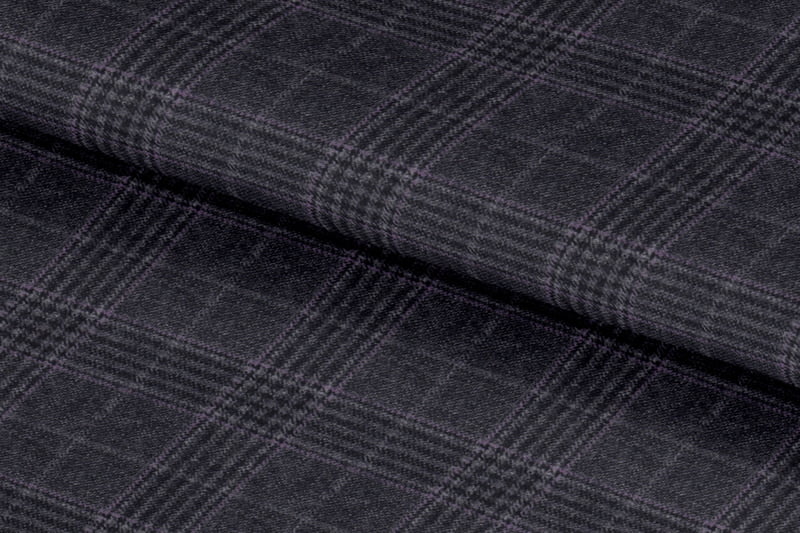 V 21385 GREY WITH PURPLE & BLACK CHECK
