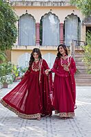 P617: Beautiful Designer Georgette Frock With Duppata