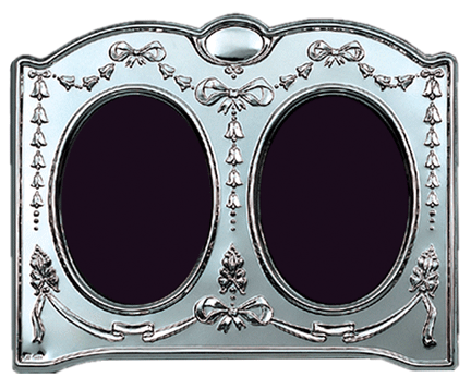 Sterling Silver Double Oval Frames with Velvet Back 1.2 x 2 Sterling Silver Double Oval Frames with Velvet Back 1.2 x 2