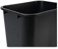 Boardwalk Soft-Sided Rectangular Prism Plastic Wastebasket, 28 Qt, 15inH x 11inW x 14 3/8inD, Black