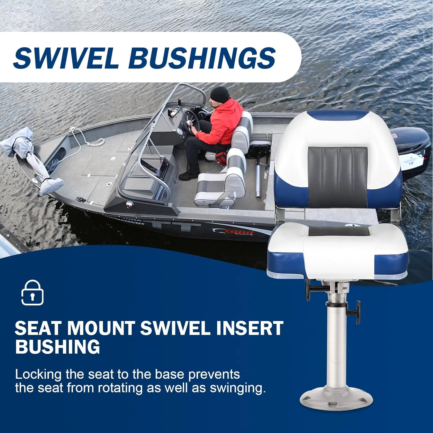 2171000 TRAC-Lock Boat Seat Swivel Bushing fit for Springfield 2-3/8" Marine Pontoon Boat Pedestal Bushing,to The seat