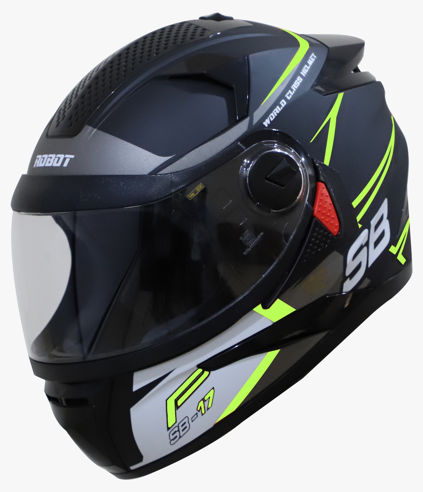 STEELBIRD SBH-17 ROBOT ICE MATT BLACK/FLUO NEON C/V (L)