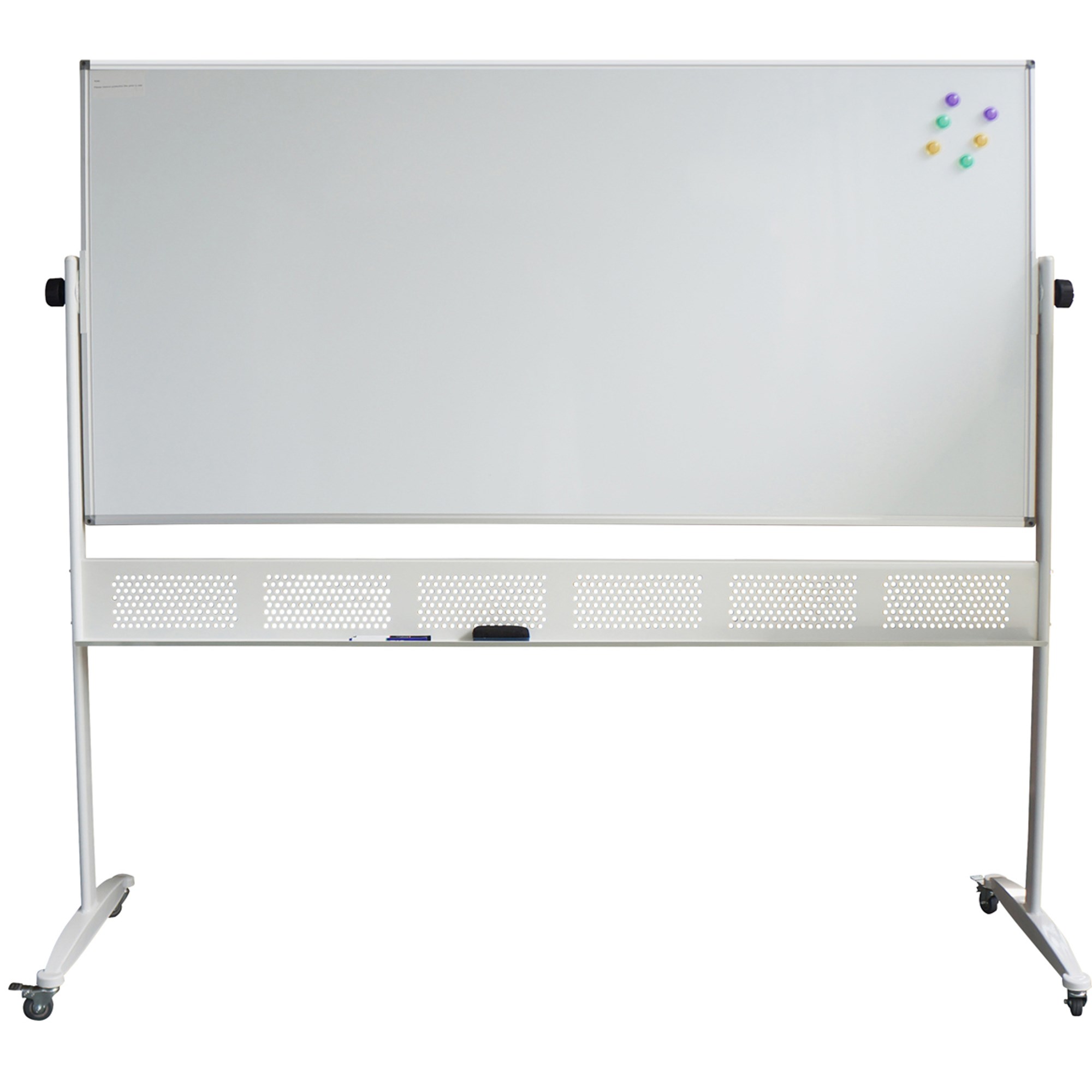 Rapidline Porcelain Mobile Whiteboard 1800W x 1200mmH Aluminium Frame