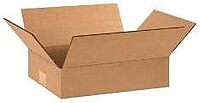 Flat Corrugated Boxes, 12 x 8 x 3 - 25 EACH PER BUNDLE [PRICE is per BUNDLE]