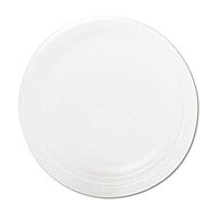 Dart 9PWQR 9 in. Diameter Quiet Classic Laminated Foam Dinnerware Plate - White (125/Pack) Large