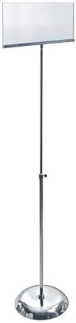 Azar Displays Clear Acrylic Top-Loading Sign Holder with Metal Pedestal Stand