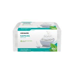 Highmark 100% Recycled Paper Napkins, Chlorine-Free, 12 x 12 in, White, Pack of 500