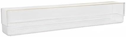 Martha Stewart Kerry Plastic Stackable Office Desk Drawer Organizers with Gold Trim