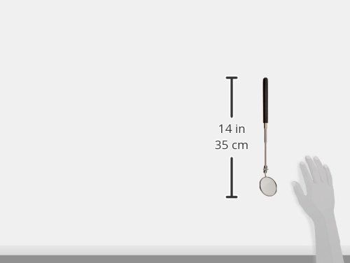 Ullman HTC-2 Pocket Size Telescoping Inspection Mirror with 2.25 inch Round Mirror and Black Handle - Perfect for Mechanics