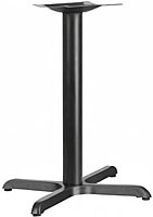 Flash Furniture Beverly 23.75" x 30" Restaurant Table X-Base with 3" Diameter Table Height Column, Commercial X-Base Cast Iron Table Base, Black Classic