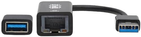 Tripp Lite USB C USB-A to RJ45 Gigabit Ethernet Network Adapter 2xM/F Black