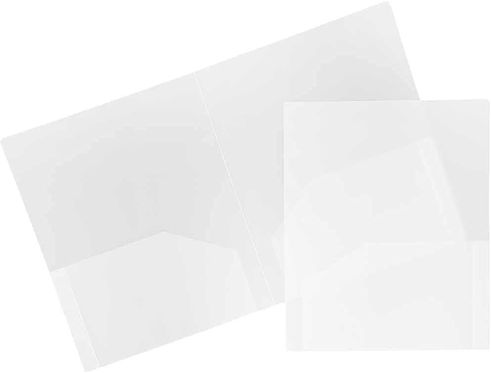 JAM Paper Heavy-Duty 2-Pocket Plastic Presentation Folders - Letter Size
