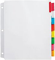 Office Depot Insertable Extra-Wide Dividers With Big Tabs, Assorted Colors, 8-Tab, OD14795
