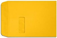 LUX #9 1/2 Open-End Window Envelopes, Top Left Window, Self-Adhesive, Sunflower, Pack Of 50