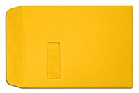 LUX #9 1/2 Open-End Window Envelopes, Top Left Window, Self-Adhesive, Sunflower, Pack Of 50
