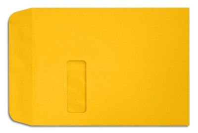 LUX #9 1/2 Open-End Window Envelopes, Top Left Window, Self-Adhesive, Sunflower, Pack Of 50